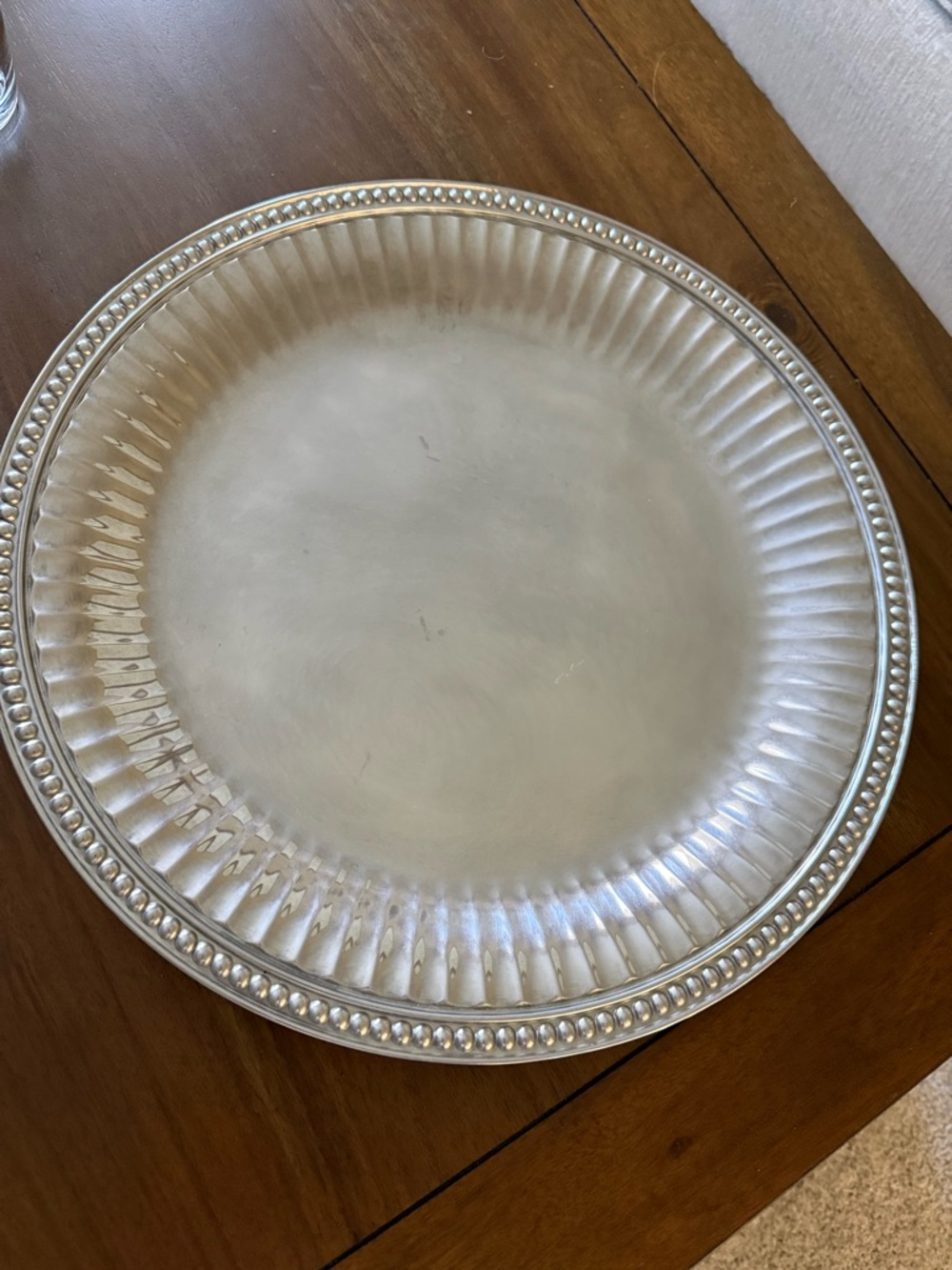 Wilton Armetale Silver Beaded Fluted Charger